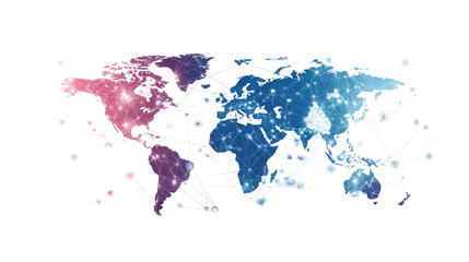 Fototapeta premium world map on a transparent background