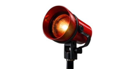 Red siren light on transparency background