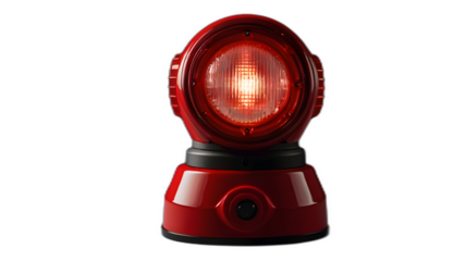 Red siren light on transparency background