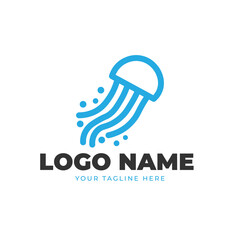 Minimalist Simple elegant Jellyfish logo template