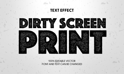 dirty screen print text effect. 100% editable vector.