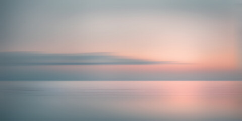 Fototapeta premium Minimalistic seascape, sea sunset, vector illustration 