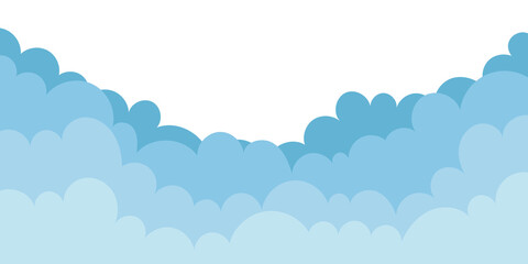 	
Vector drawing of sky with clouds, cartoon illustration, natural background	
