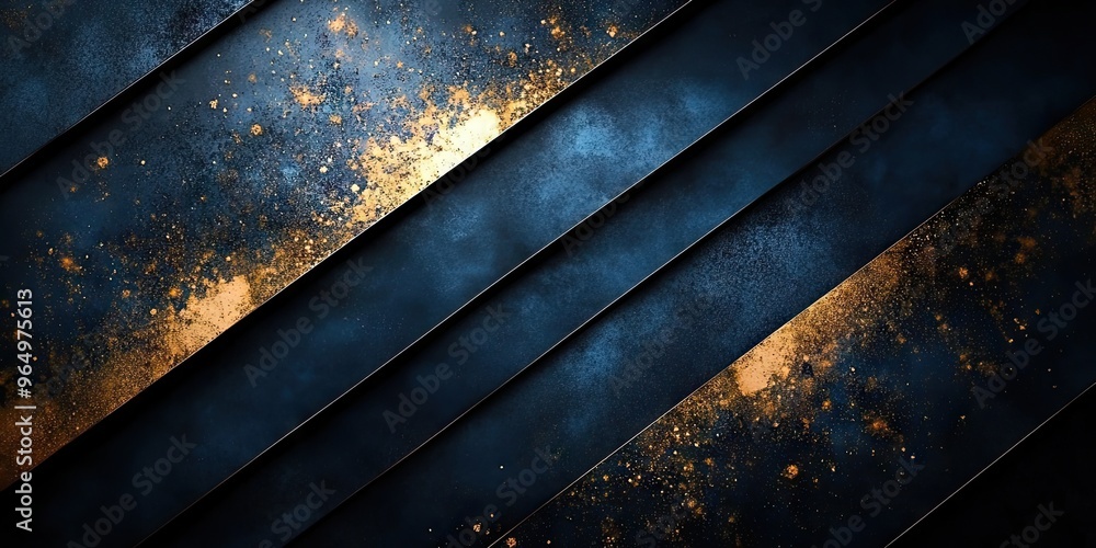Poster abstract background with diagonal lines and golden sparkle