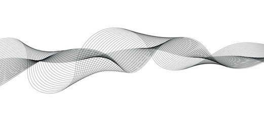 Wave lines smooth flowing dynamic isolated on white background. Technology, digital, communication, science, music concept vector background illustration