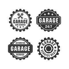 Garage stamp illustration design collection