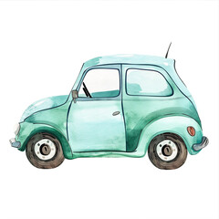 Adorable and Easy Watercolor Illustration of Me Driving a Car: Cartoon Fun