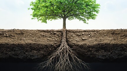 Tree Roots Under Ground  Nature  Ecology Concept