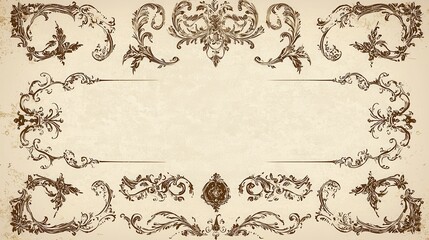 Vintage Ornamental Design Elements for Wedding Invitations  Greeting Cards  and Scrapbooking