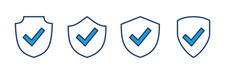 Shield check mark  icon vector. Protection approve sign. Safe icon vector