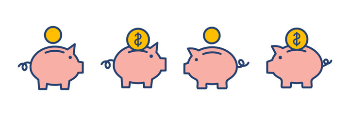 Piggy bank icon vector. piggy money icon