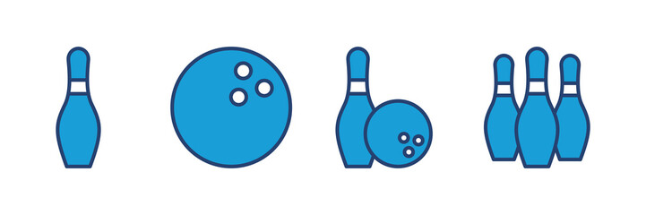 Bowling icon vector. bowling ball and pin icon. bowling pins