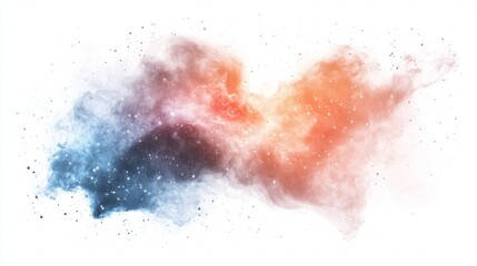 Cosmic Nebula: Vibrant Mix of Blue, Red, and White Starlit Clouds in a Celestial Landscape
