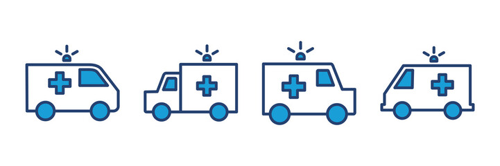 Ambulance icon vector. ambulance truck icon vector. ambulance car