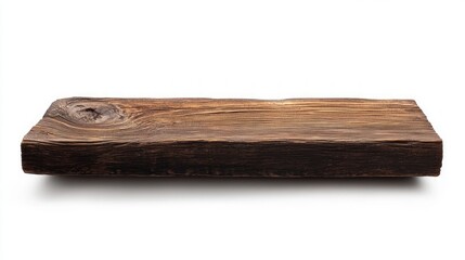 Rustic Wooden Plank with Natural Texture and Grain in Studio Setup