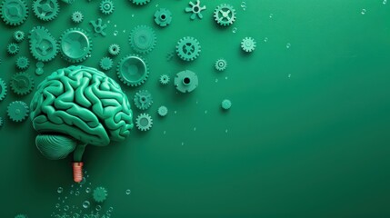 An artistic representation of the relationship between knowledge and mental prowess, with a stylized brain filled with gears and circuits, symbolizing learning and problem-solving.