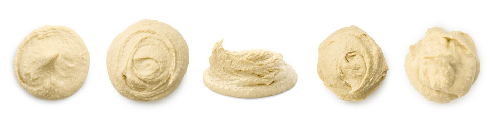 Tasty hummus on white background. Chickpea dish