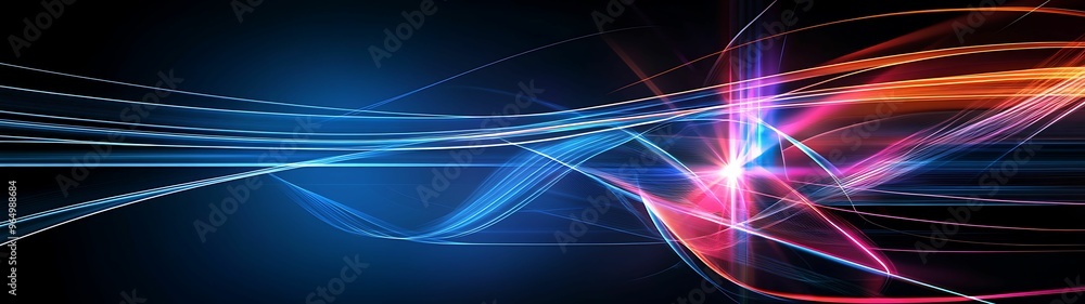 Poster futuristic laser optics in high-speed environment - abstract doodle style close-up with vibrant pris