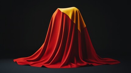 Red and Yellow Fabric Draped Over an Object