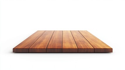Minimalist Wooden Plank Platform in Clean Studio Setting