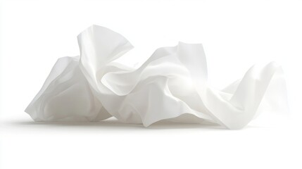 Abstract Flowing White Fabric Against Soft Light Background with Minimalist Aesthetic