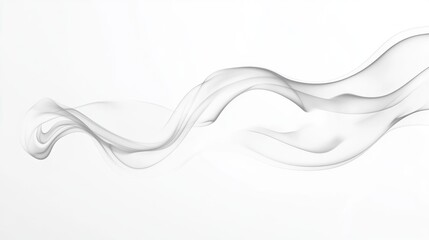 Elegant Flowing Smoke on Minimalist White Background