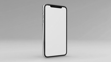 blank white smartphone mockup on a clean, minimalist background, ideal for showcasing app designs or advertisements