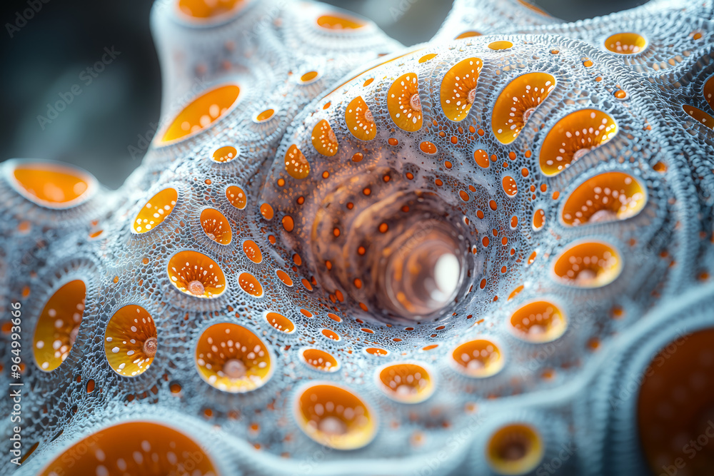 Poster a series of overlapping and rotating fractal patterns that continuously change, drawing the viewerâ€