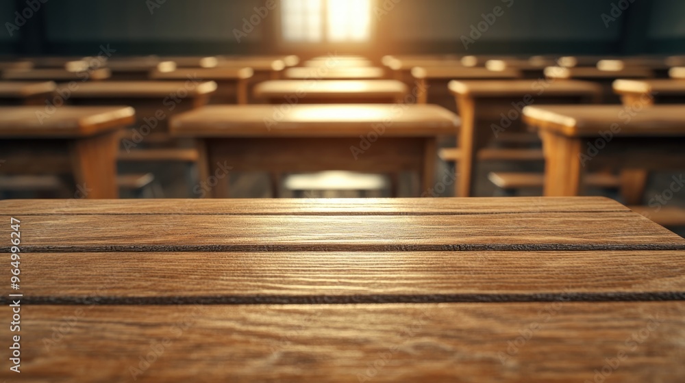 Poster collaborative learning environment desks arranged for group activities in a classroom, students expl