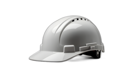 A compact white hard hat with a minimalist design