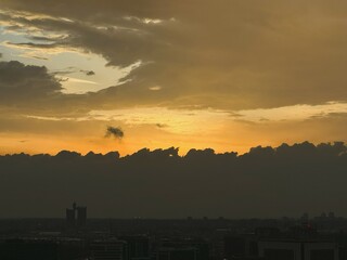 sunset over the city
