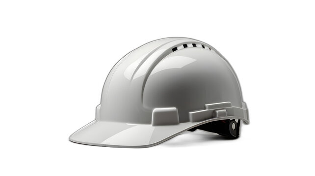 A compact white hard hat with a minimalist design