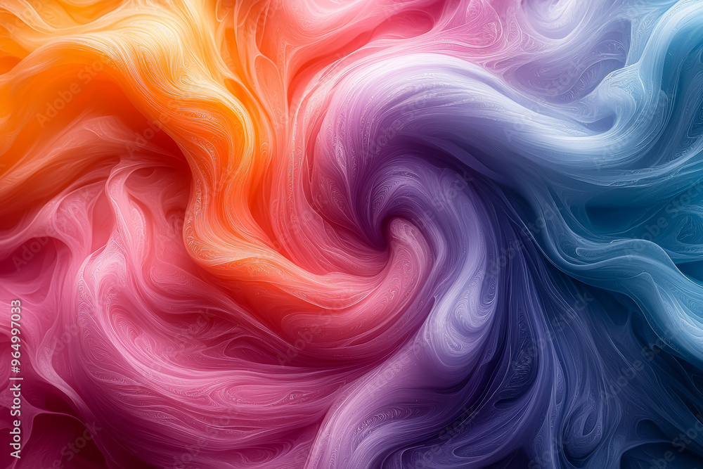 Poster a dynamic animation of swirling colors that blend into intricate patterns, capturing attention and c