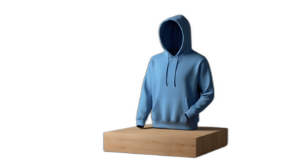 mockup 3d blue plain hoodie with mannequin