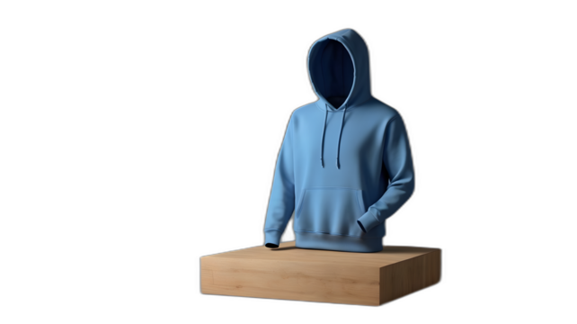 mockup 3d blue plain hoodie with mannequin - Powered by Adobe