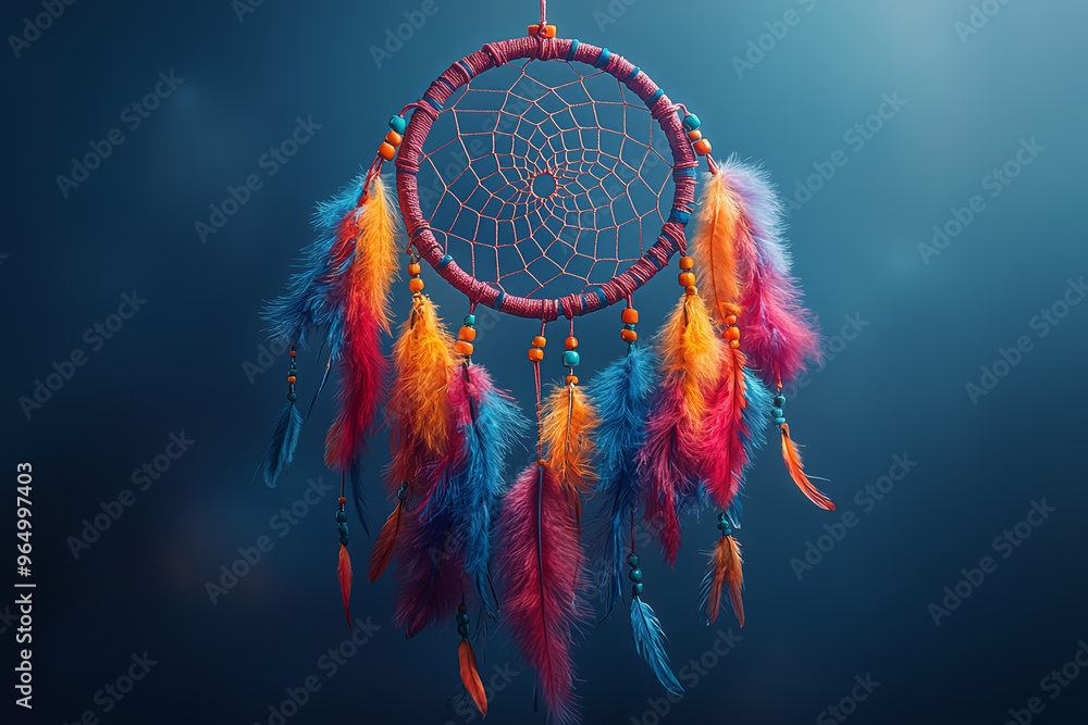 Wall mural a colorful dreamcatcher with each section representing different aspects of imaginative thinking. co