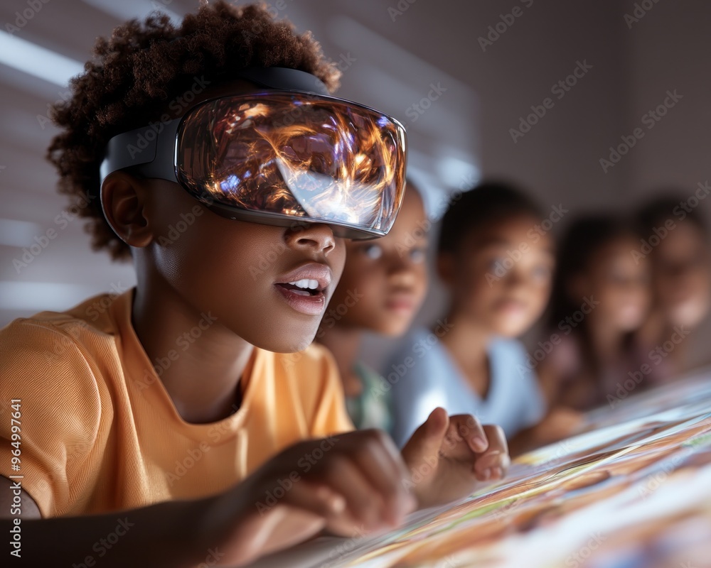 Poster immersive virtual classroom interactive video lessons real-time collaboration for engaging student l