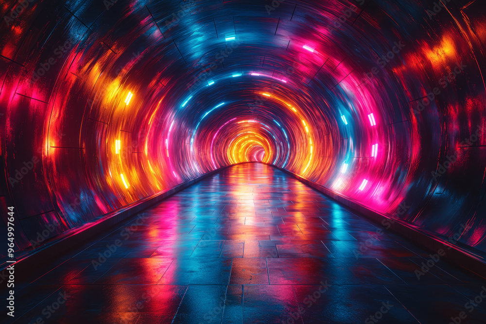 Aufkleber a circular pattern of lights that pulsate and shift, creating a rhythmically entrancing effect. conc