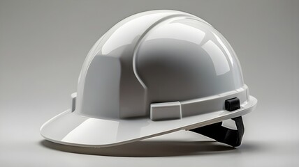 Fototapeta premium A compact white hard hat with a minimalist design