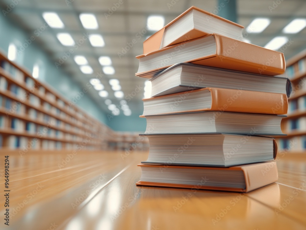 Poster stack of books on classroom shelves, creating a stimulating learning environment filled with knowled