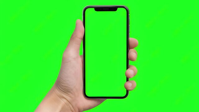 green screen mobile mockup template with retro vintage glitch effect loop animation, old film damaged vhs, modern technology error concept, use chroma key or keying effect