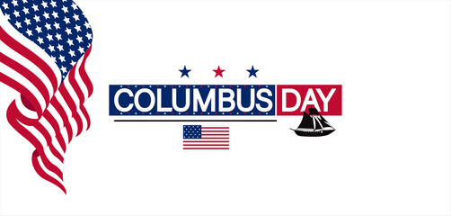 A beautifully designed graphic celebrating Columbus Day, honoring the discovery of America by Christopher Columbus