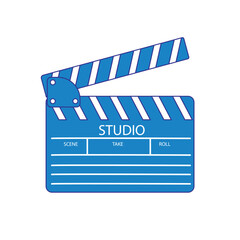 Obraz premium Filmmaker's clapboard against white background, illustration