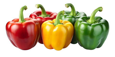 A set of peppers isolated on a transparent background PNG