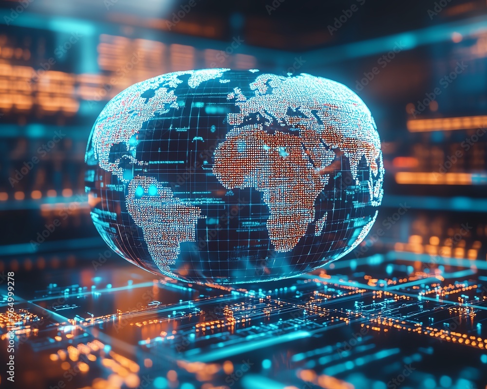 Poster Advanced global marketing automation software with a focus on CRM integration, digital processes, and automated business systems in a dynamic, techdriven environment