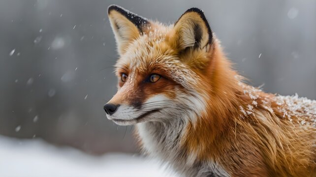 Wildlife animal fox isolated on white background