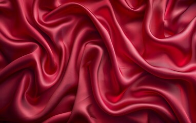 Obraz premium A close-up of a smooth, silky, red fabric with a soft, flowing texture.