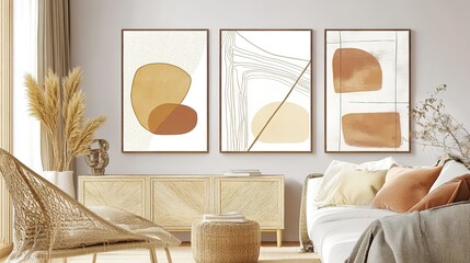 Abstract art featuring intricate lines and boho elements, creating a unique and modern aesthetic. 