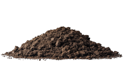pile of soil or dirt isolated on white background