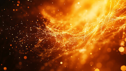 テクノロジープロセスとネットワーク能力をイメージしたデジタル背景をリアルに描いたAI生成画像